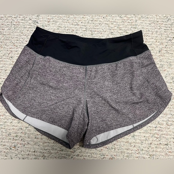 Lululemon shorts. Size 6. Lined. Grey black. Athletic. Running. Gym. Lined - Picture 2 of 7